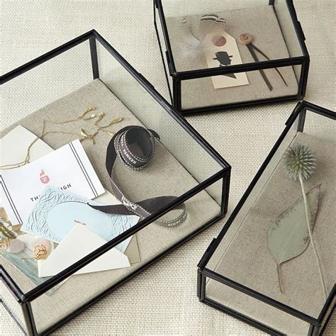 glass and metal shadow box|small glass shadow box.